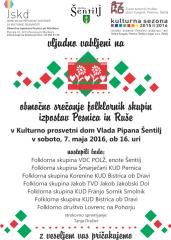 OBMOČNO SREČANJE FOLKLORNIH SKUPIN IZPOSTAV PESNICA IN RUŠE
